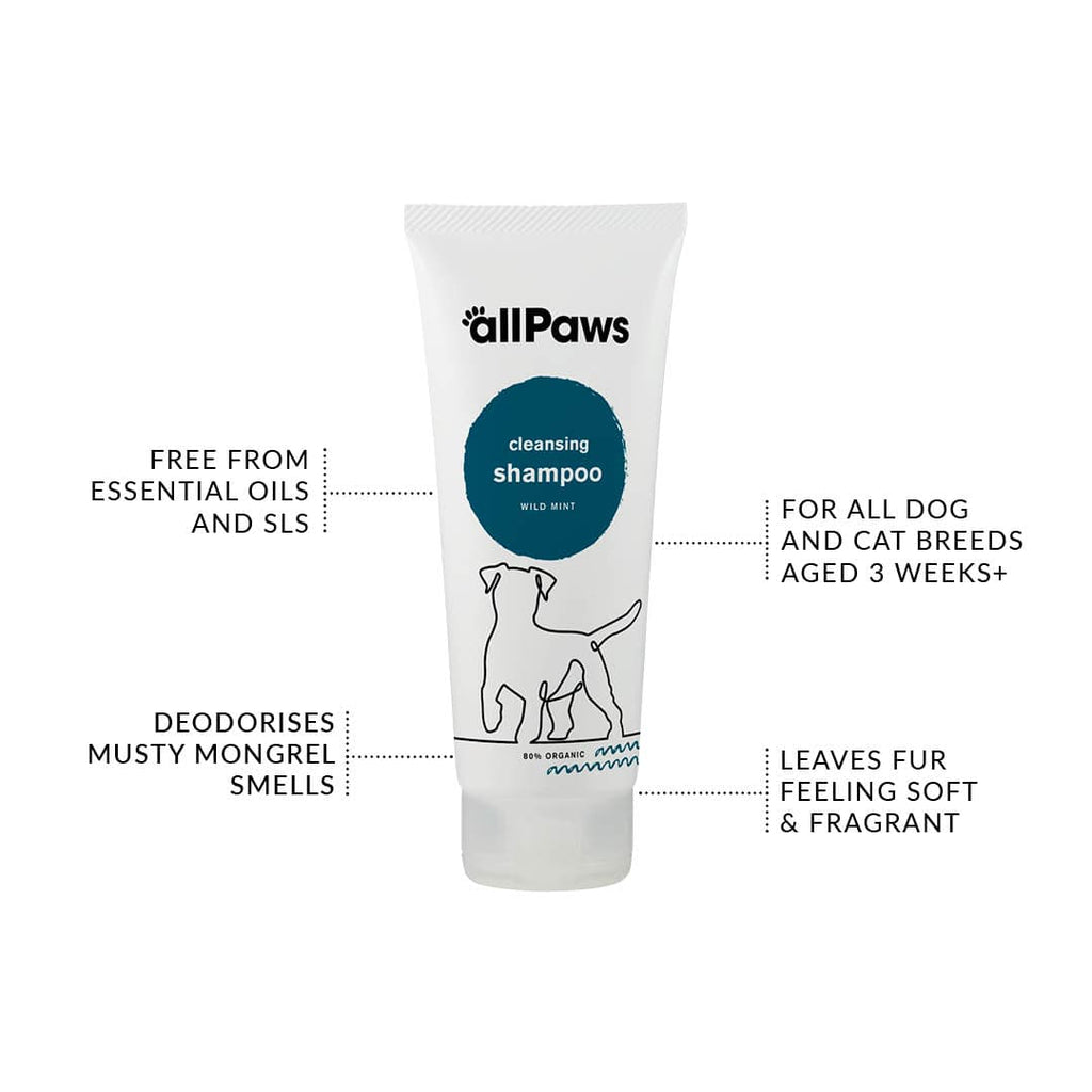 allPaws Cleansing Dog Shampoo Wild Mint Organic dog shampoo