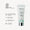 A white tube of Green People Firming Vitamin C Eye Serum shown beside organic certification logos and key skincare benefit icons.