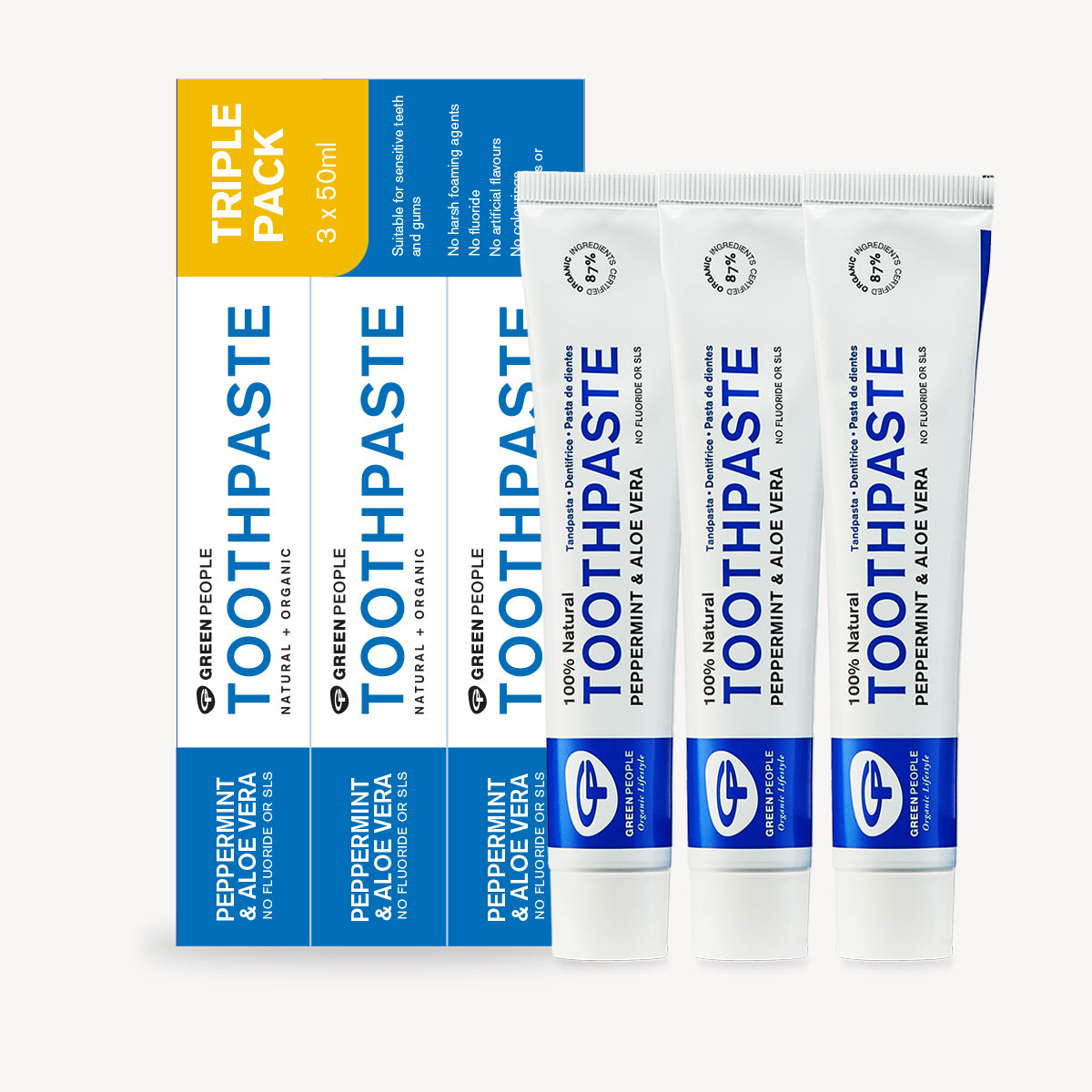 Peppermint & Aloe Vera Toothpaste Multipack 3 x