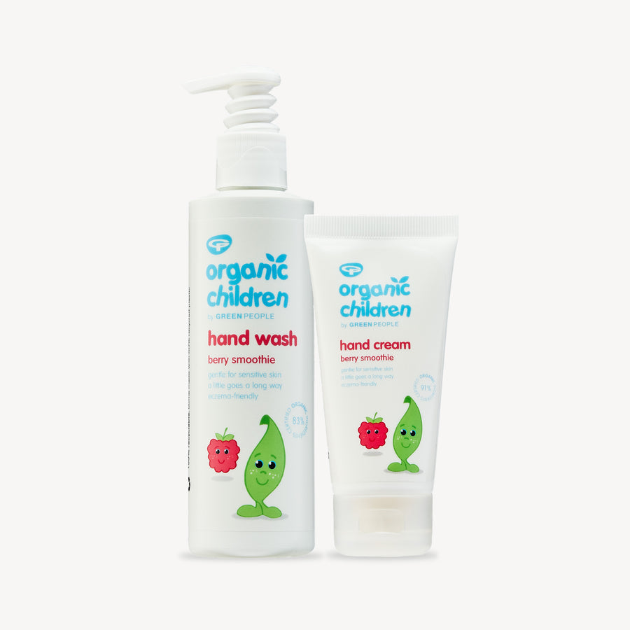 organic children berry smoothie hand wash & hand cream set