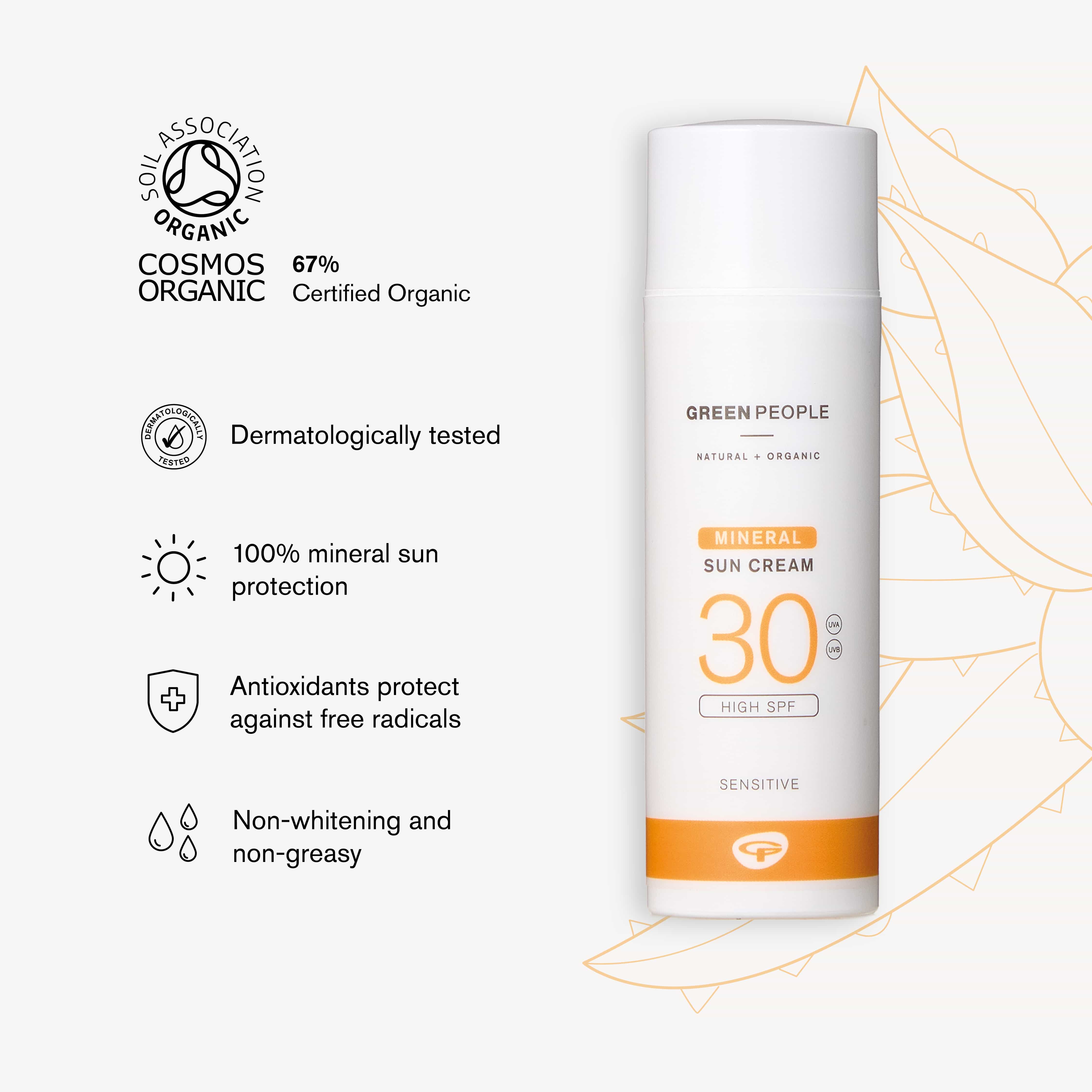 Green People Scent Free Mineral Sun Cream SPF30
