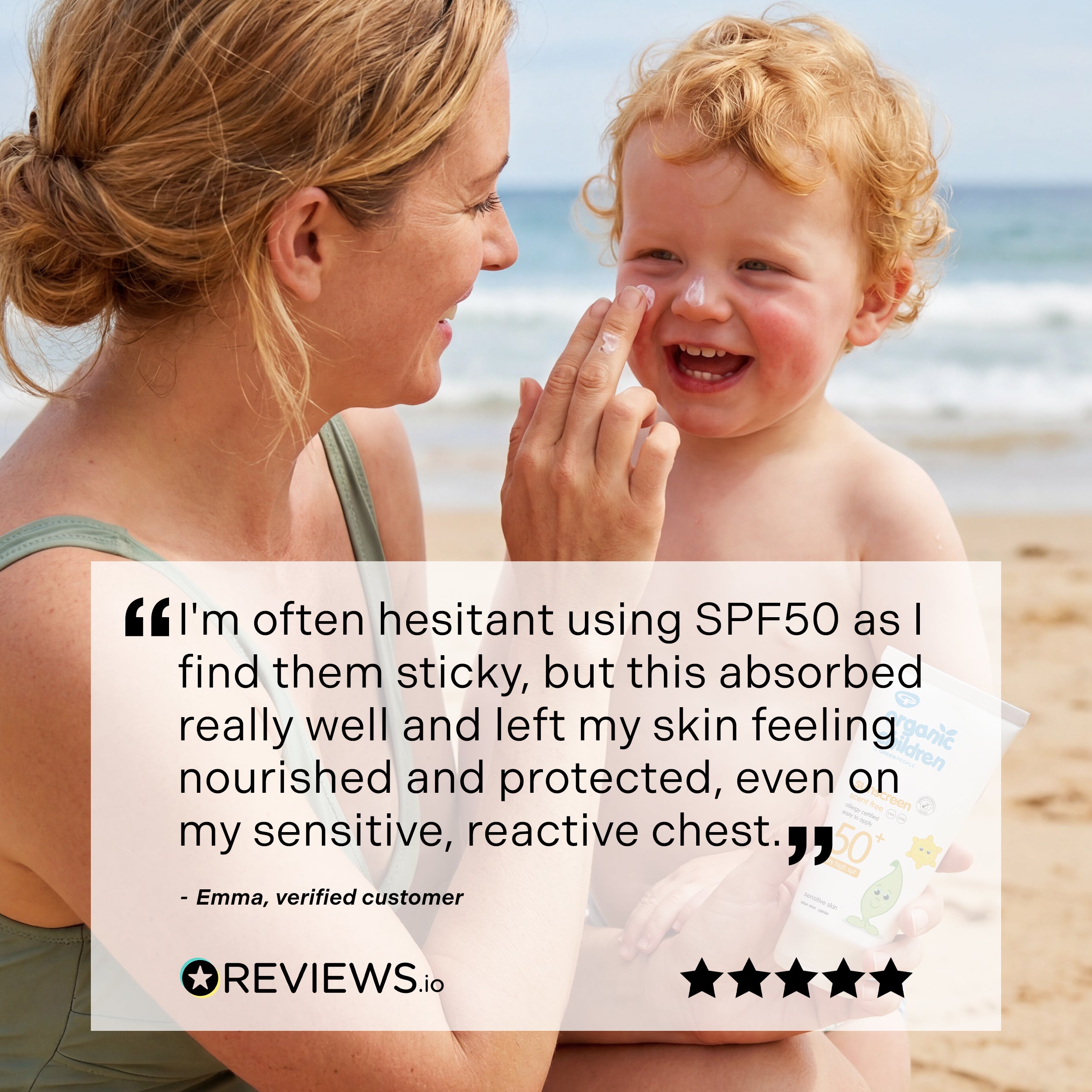 Organic Children Scent Free Sunscreen SPF50+ 150ml | Natural