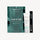 Overhead shot of a green makeup essentials box next to a white tube of gentle cleanser and a black mascara wand. image