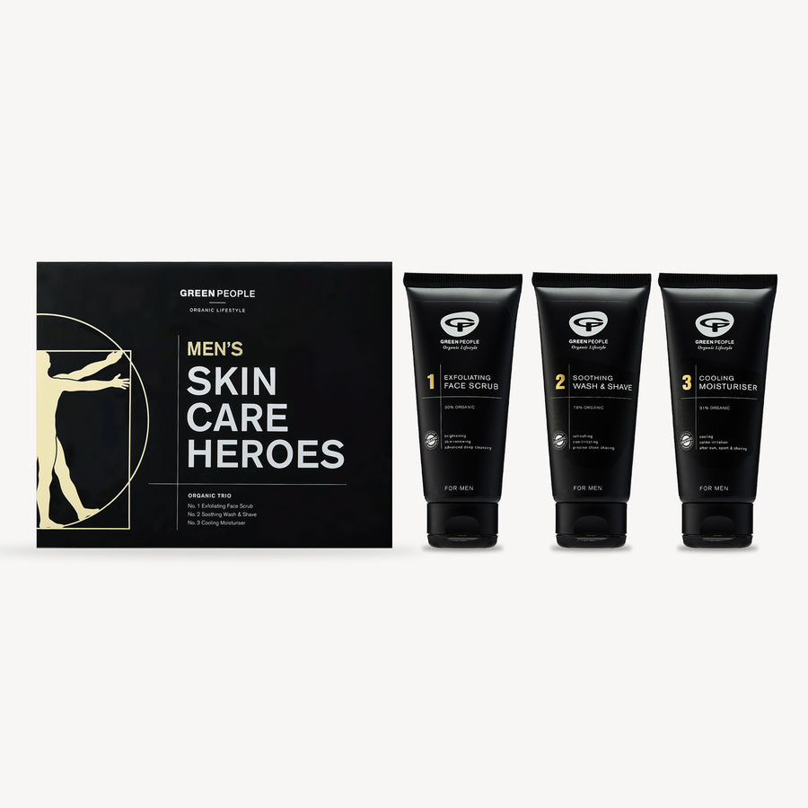 green people for men skin care heroes gift set