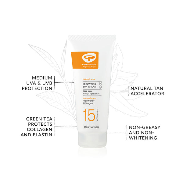 Edelweiss Sun Cream with Tan Accelerator - SPF15 100ml